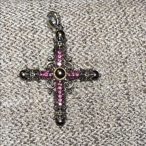 Barbara Bixby 14KGold and Sterling Silver Cross Pendant